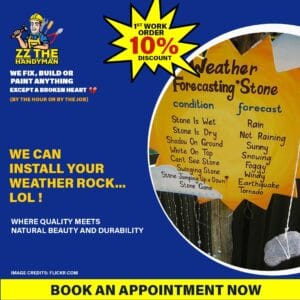 Weather rock installation service by skilled handyman in Tampa