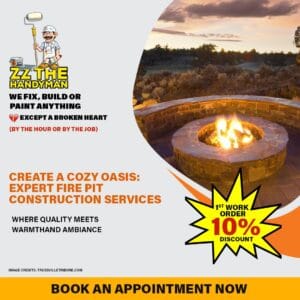 Fire pit construction services by expert Richmond handymen