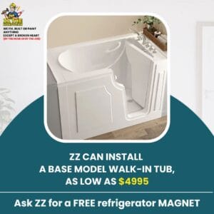 Handyman installing walk-in tub in Jacksonville